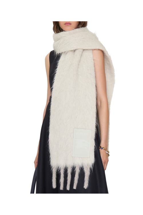 Burberry Alpaca Wool Blend Scarf In Neutral