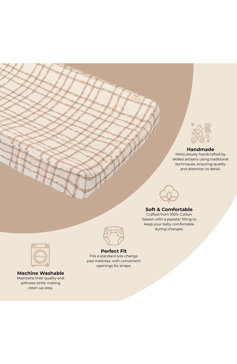 CRANE BABY Quilted Changing Pad Cover, Alternate, color, Beige