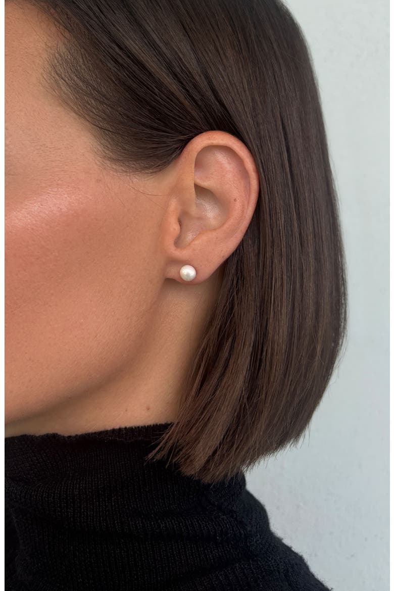 Set of 3 Pair 18k Gold Plated Freshwater Pearl & Stud Earrings, Alternate, color, WHITE/ GOLD