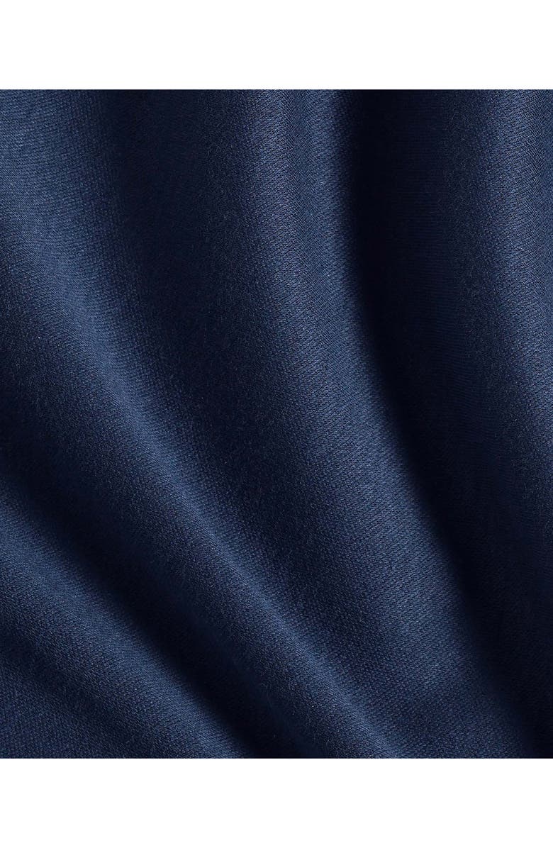 David Donahue Knit Cotton Button-Up Shirt, Alternate, color, Navy