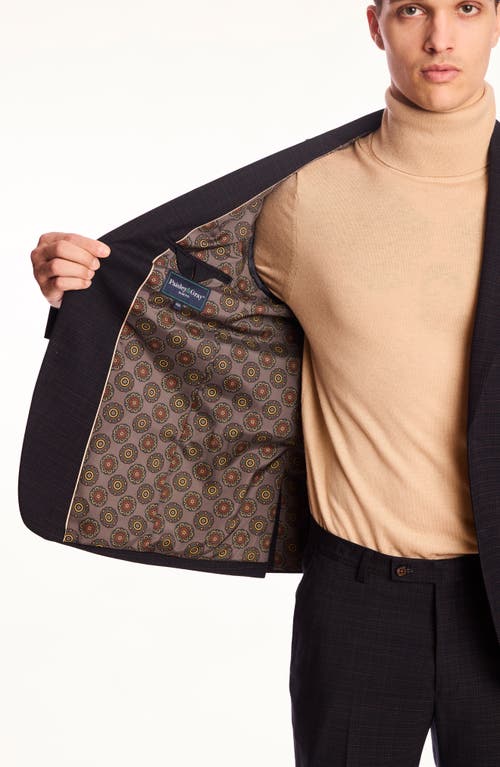 Paisley & Gray Ashton Slim Fit Brown Plaid Blazer In Black