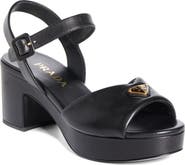 Prada Logo Platform Sandal