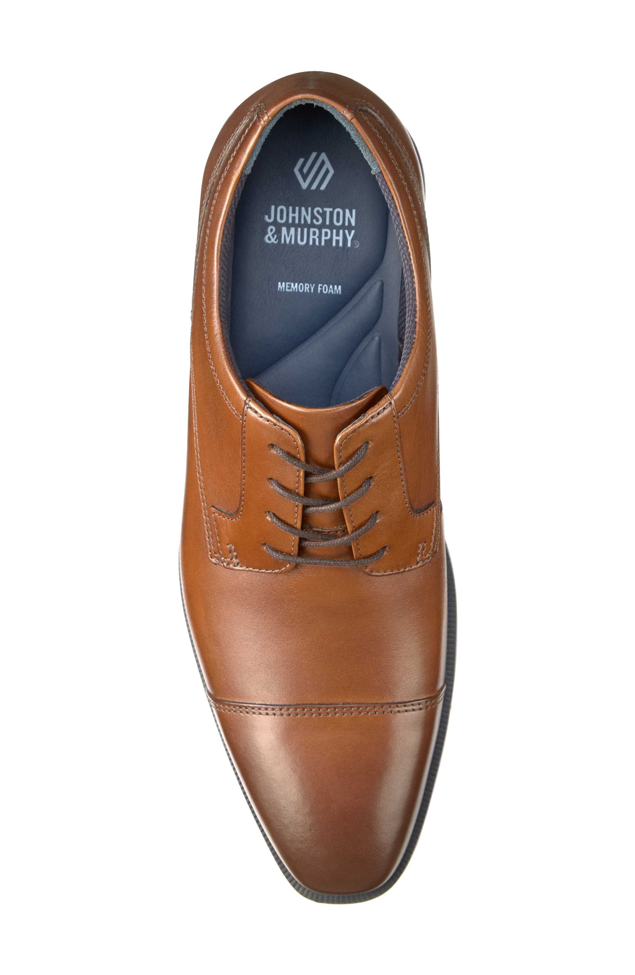 Johnston & Murphy Landon Cap Toe, Alternate, color, Tan Full Grain