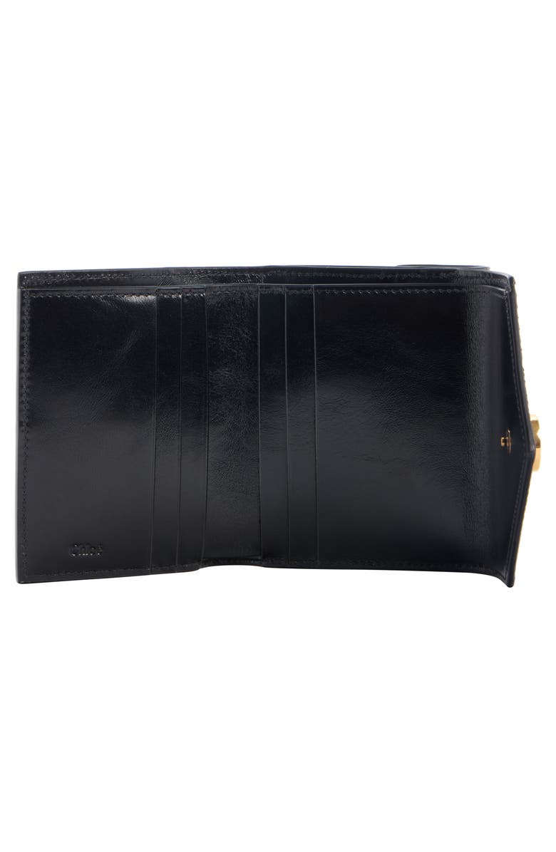 Chloé Leather Envelope Trifold Wallet, Alternate, color, Black