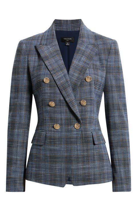 Plaid Double Breasted Jacket