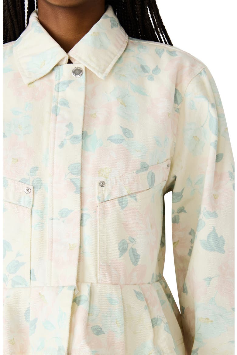 Sloan Peplum Denim Jacket, Alternate, color, PEACH BEIGE