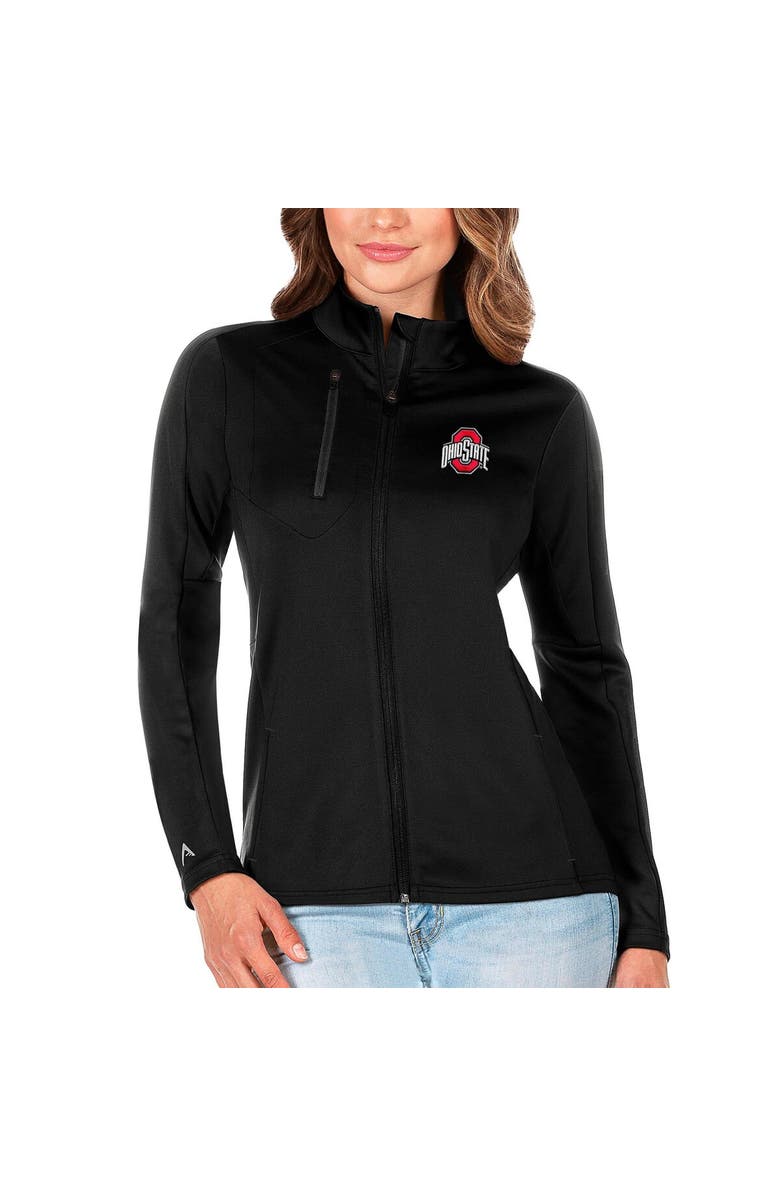 ANTIGUA Women's Antigua Black Ohio State Buckeyes Generation Full-Zip Jacket, Main, color, 