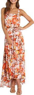Petal & Pup Lulu Floral Print Two-Piece High-Low Maxi Dress