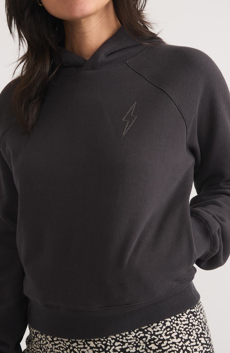 Marine Layer Anytime Cotton Blend Crop Hoodie, Alternate, color, 