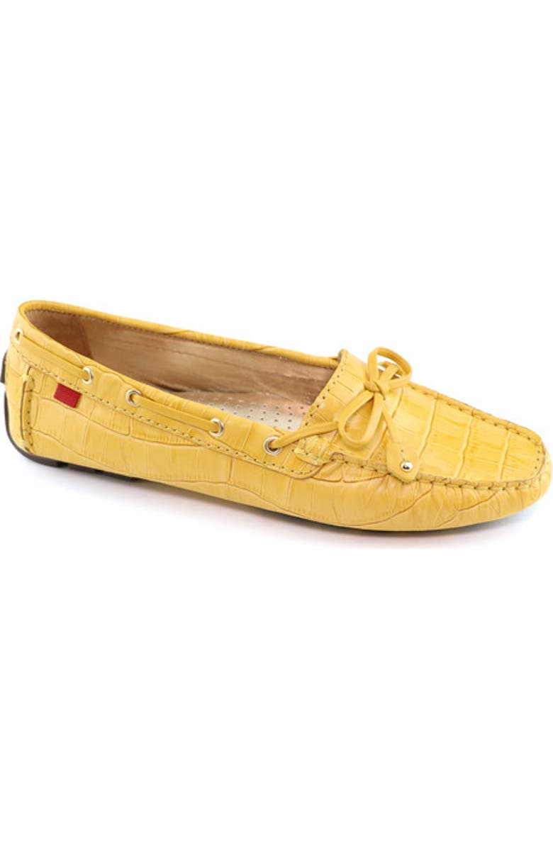 Marc Joseph New York Cypress Hill Croco Tiebow Driver Loafer, Main, color, Sunflower Croco