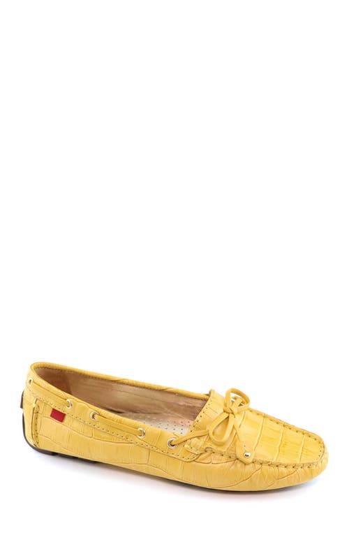 Marc Joseph New York Cypress Hill Croco Tiebow Driver Loafer In Yellow