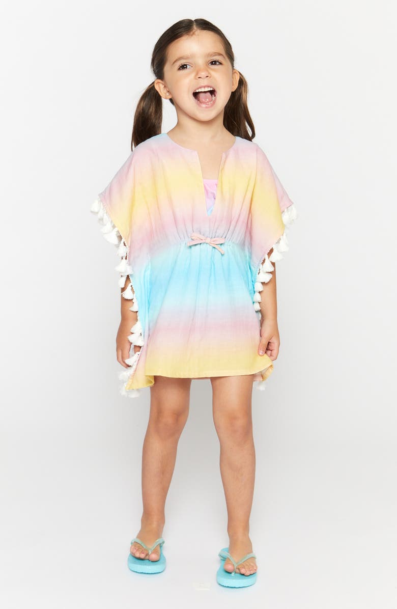 Andy & Evan Kids' Tassel Cotton Cover-Up Dress, Alternate, color, Rainbow Ombre
