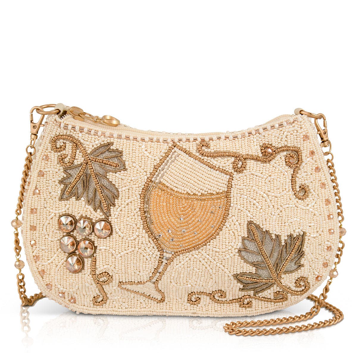 Mary Frances Accessories Grape Escape Crossbody Handbag, Main, color, Ivory