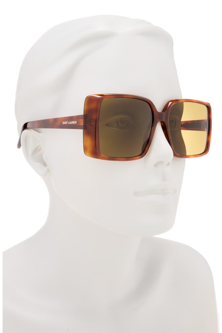 56mm Square Sunglasses, Alternate, color, HAVANA HAVANA BROWN