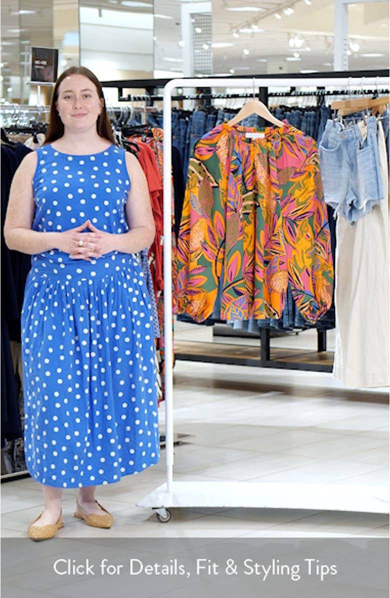 Floral Jovie Satin Split Neck Top, sales video thumbnail