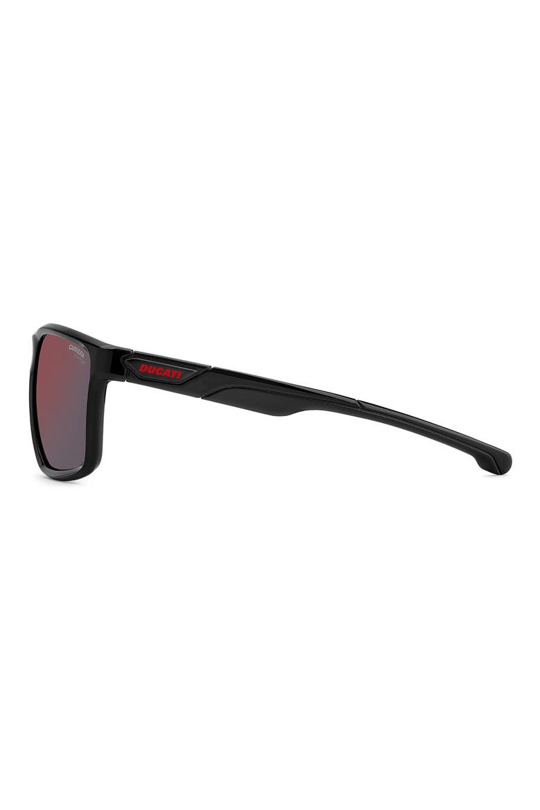 x Ducati Carduc 60mm Polarized Rectangular Sunglasses, Alternate, color, BLACK RED/ REDSP PZ HCAR