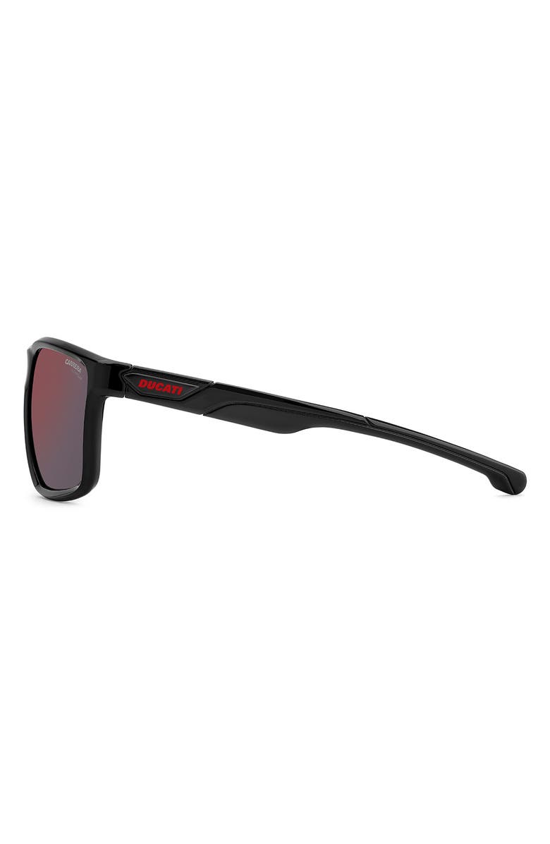 Carrera Eyewear x Ducati Carduc 60mm Polarized Rectangular Sunglasses, Alternate, color, Black Red/ Redsp Pz Hcar