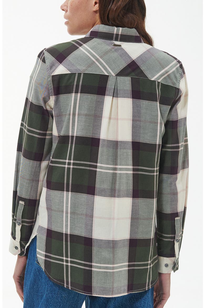 Mooreland Plaid Cotton Button-Up Shirt, Alternate, color, OLIVE/ BLACK CHERRY