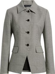 Elie Tahari The Greta Check Wool Blend Jacket