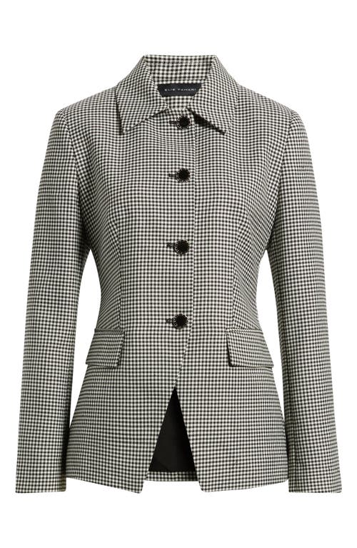 Elie Tahari The Greta Check Wool Blend Jacket In Black