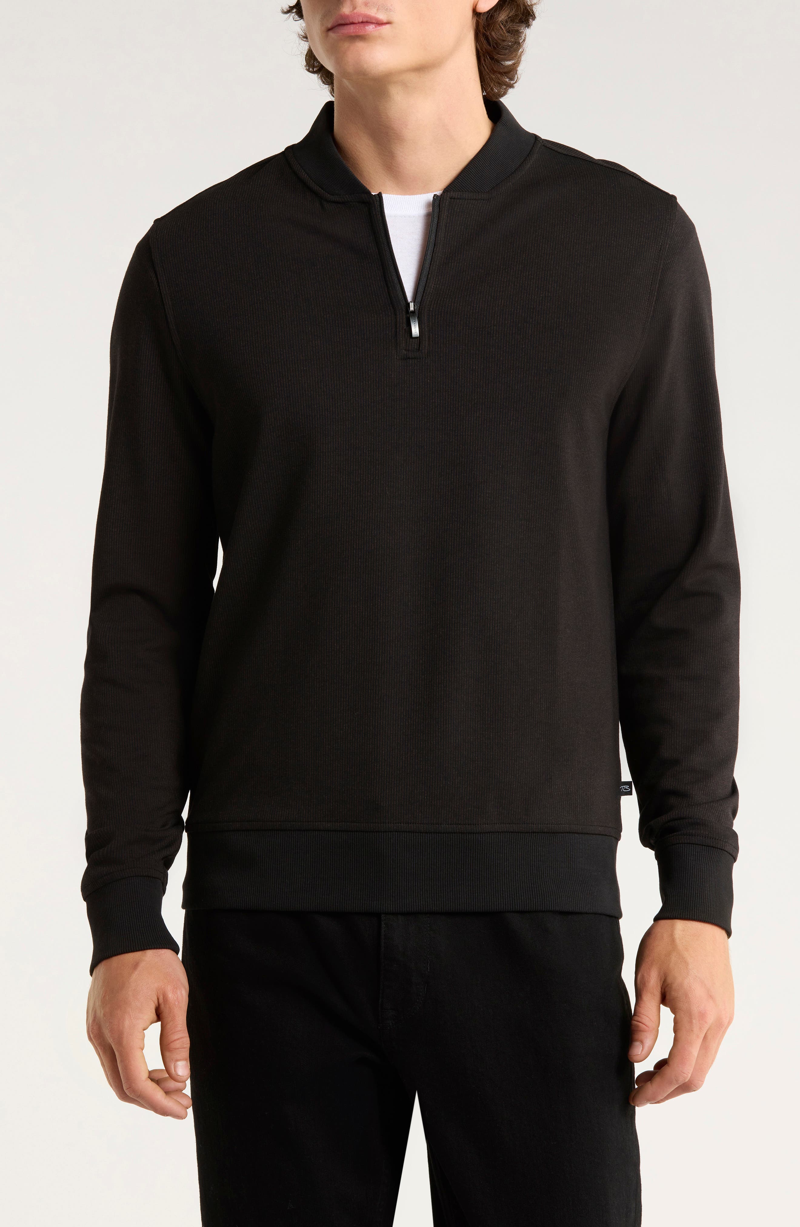 Robert Barakett Vance Half Zip Baseball Collar Pullover