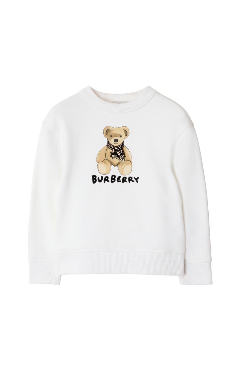 Burberry Thomas Bear Cotton Sweatshirt, Main, color, White