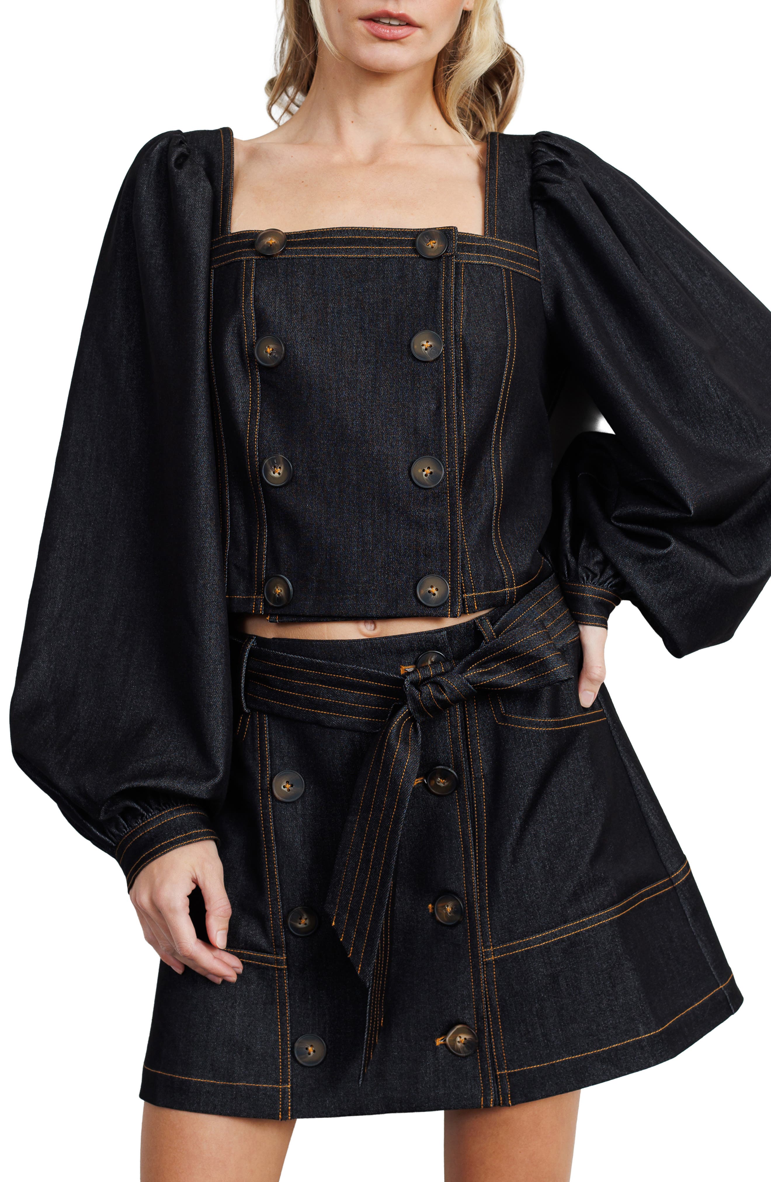 CIEBON Myers Bubble Denim Top