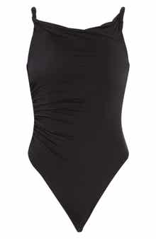Alice + Olivia Bianca Twist Off the Shoulder Bodysuit