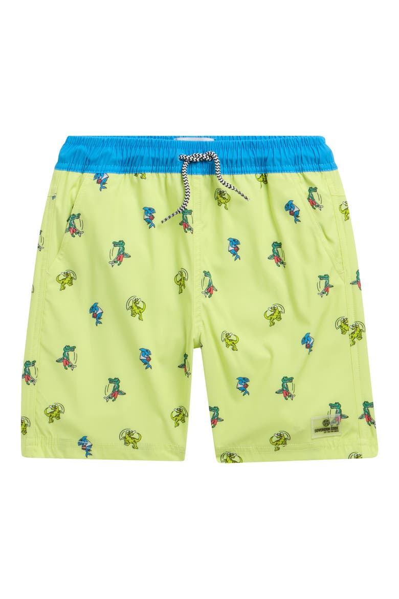 Kids' Winslow Gator Swim Trunks, Main, color, LIME
