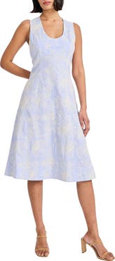 Maggy London Sleeveless Cotton Blend Midi Dress