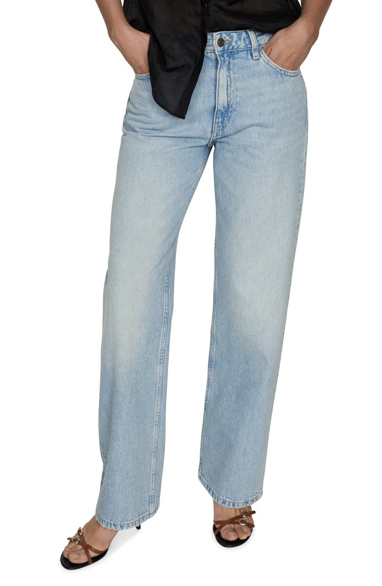 MANGO Mid Rise Straight Leg Jeans, Main, color,