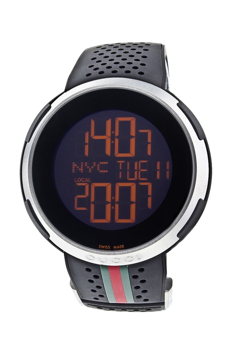 Gucci 'I Gucci' Rubber Strap Watch, 49mm, Main, color, 