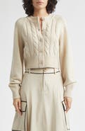 Toccin Rita Cable Knit Wool & Cashmere Cardigan