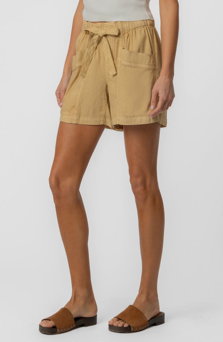 KUT from the Kloth Preston High Waist Linen Blend Shorts, Alternate, color, Mustard Gold