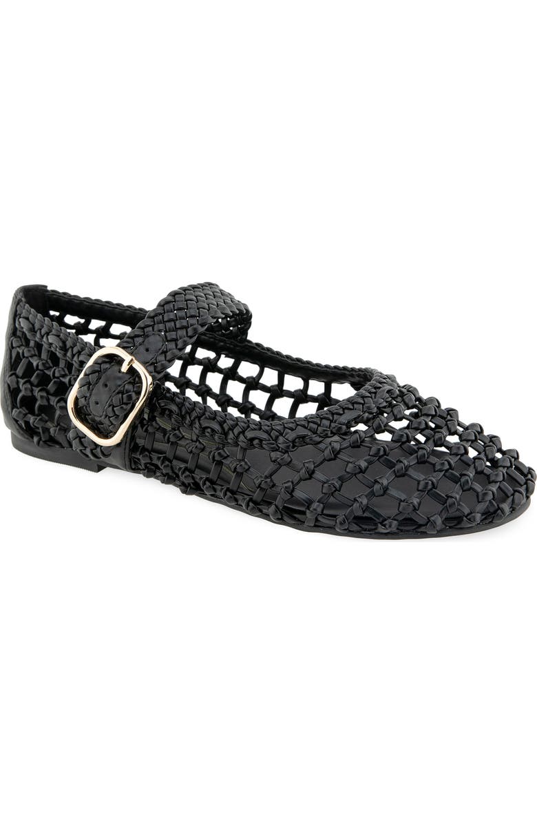 Kenneth Cole Tessa Mary Jane Flat, Main, color, Black Woven
