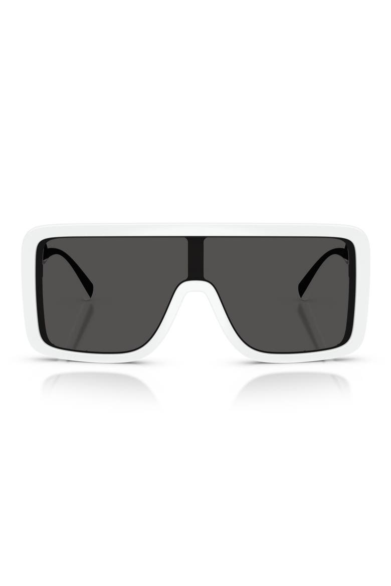 134mm Rectangular Shield Sunglasses, Main, color, WHITE / DARK GREY