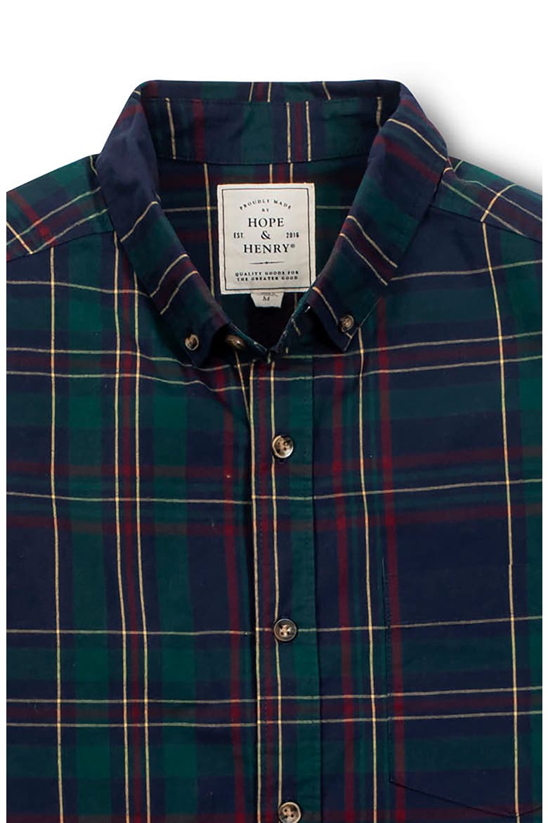 Organic Stretch Poplin Button Down Shirt, Alternate, color, Scottish Plaid