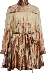 Zimmermann Hypnotic Paisley Print Batwing Sleeve Minidress
