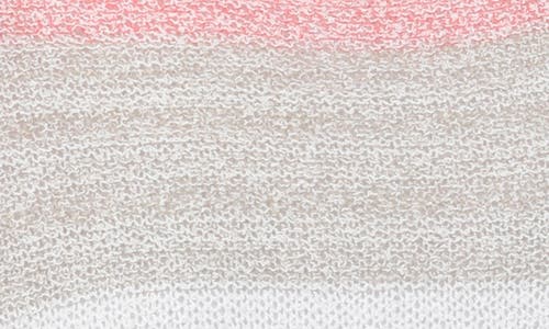 RAIN AND ROSE RAIN AND ROSE STRIPE LONG SLEEVE OPENWORK KNIT TOP 