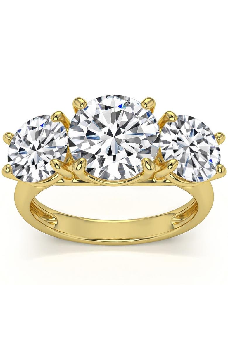 5 1/2Ct Three Stone Lab Grown Diamond Engagement Ring or Gold, Main, color, 10k Yellow Gold
