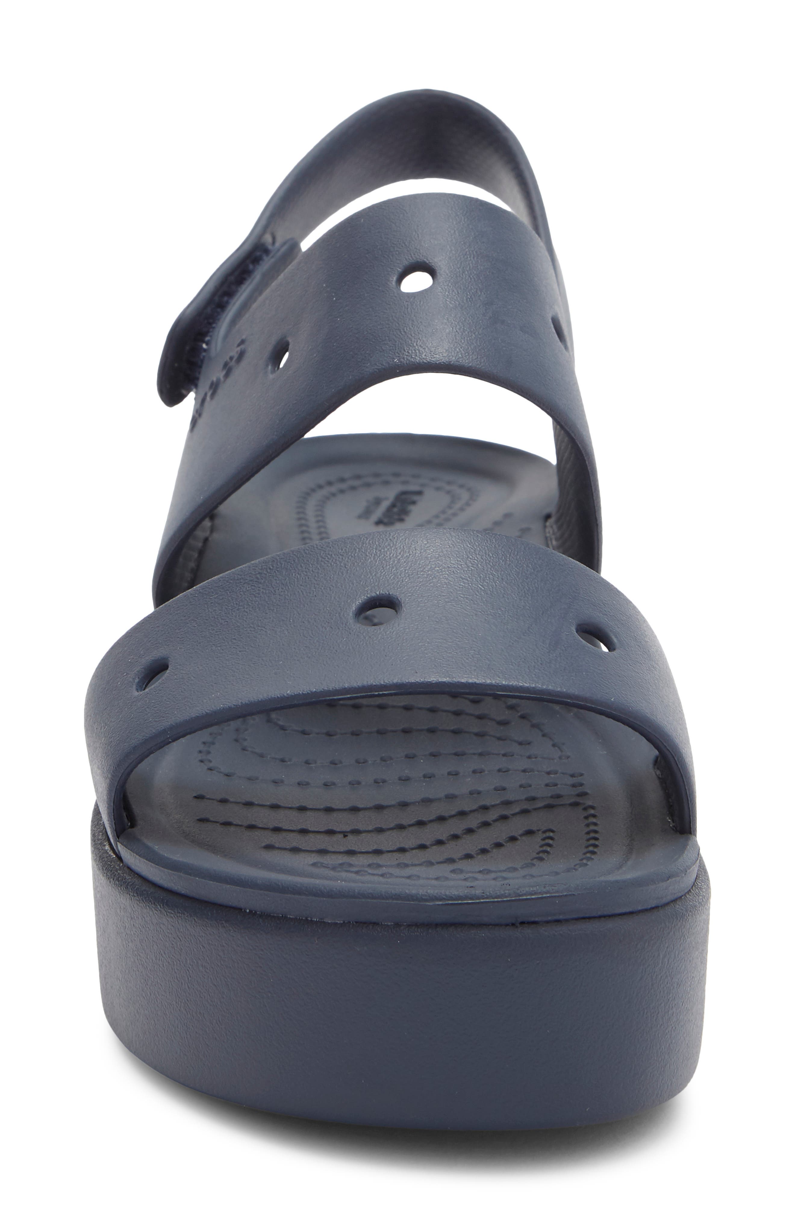 CROCS Brooklyn 4U Water Resistant Wedge Slingback Sandal, Alternate, color, Navy