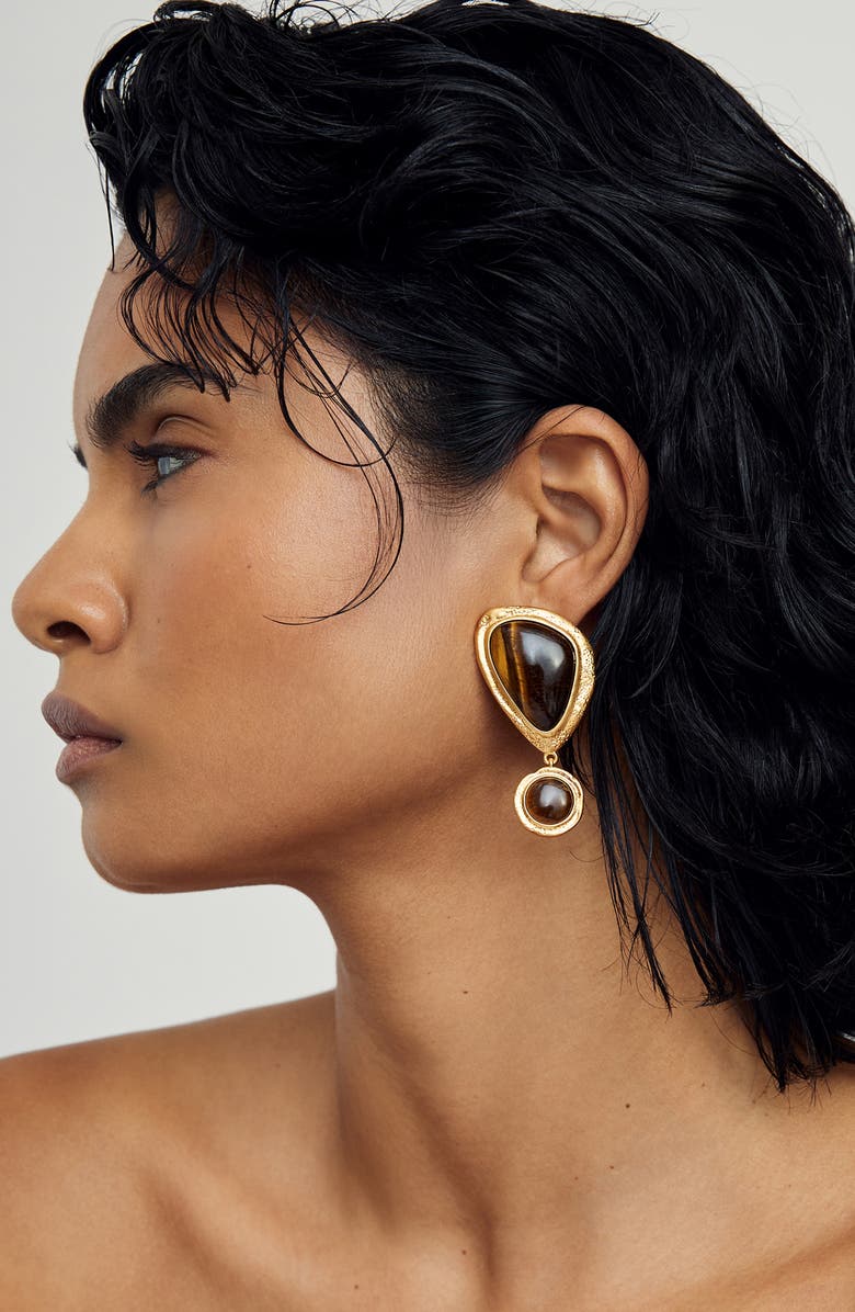 Reiss Tori Tumbled Stone Drop Earrings, Alternate, color, 