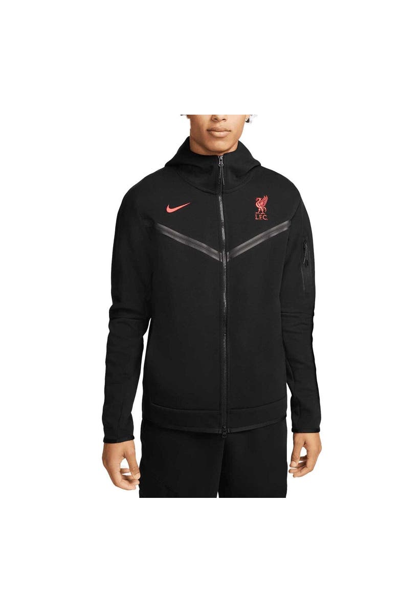 Nike Men's Nike Black Liverpool Logo Tech Fleece Full-Zip Hoodie, Main, color, 