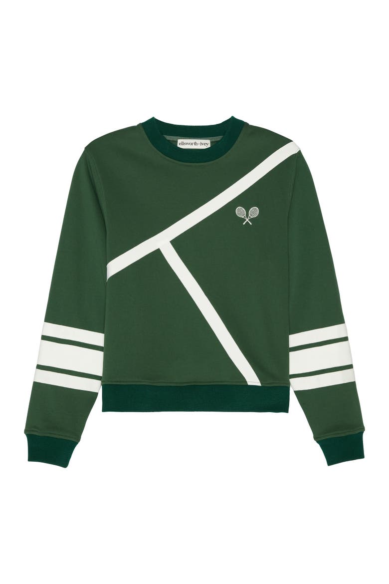 Elle Sweatshirt - Tennis Lines, Main, color, Green