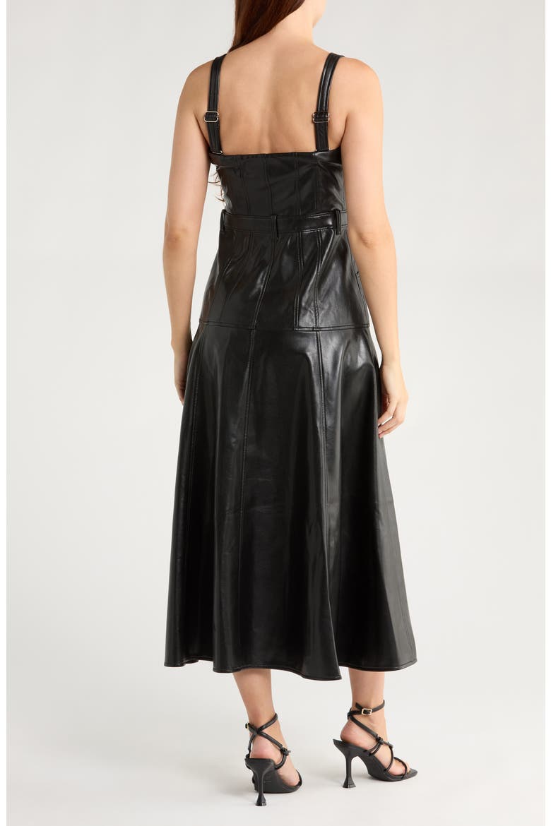 LAVIÈRE ナイトキャミ EF/M ブラック Cinq à Sept Veena Faux Leather Fit & Flare Midi Dress (Women
