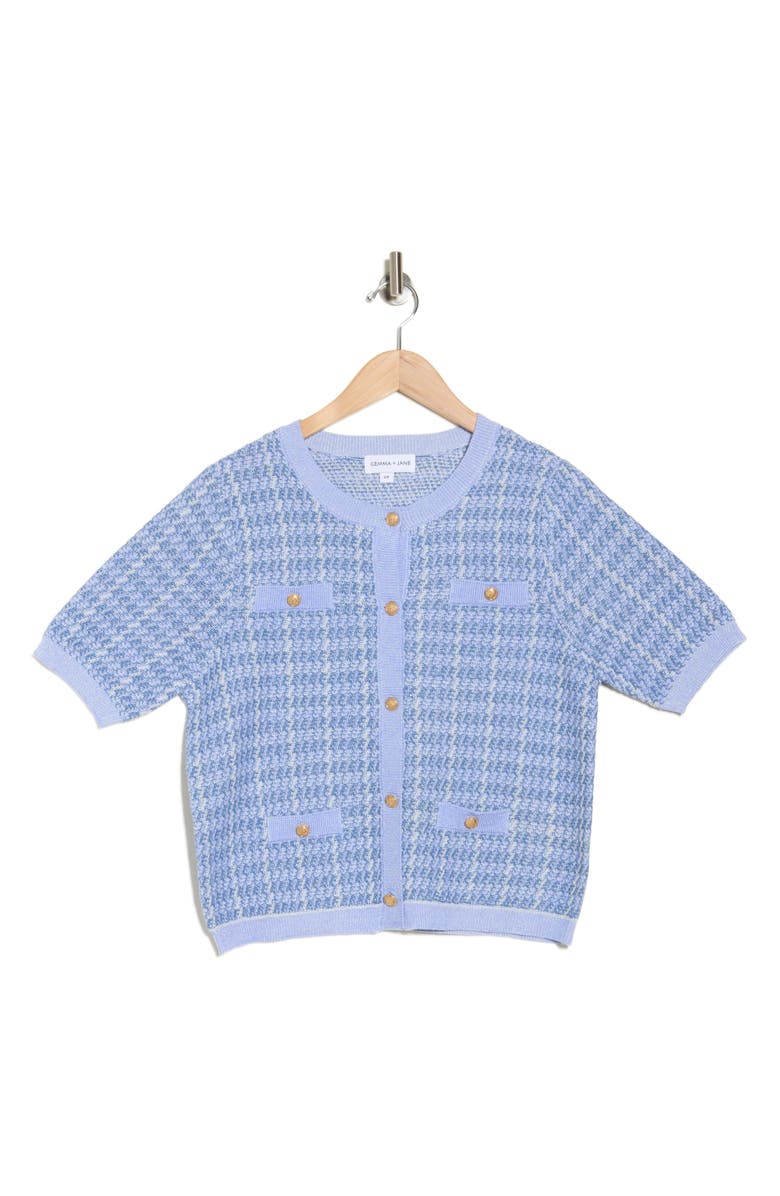 Gemma + Jane Plaid Short Sleeve Cardigan, Alternate, color,