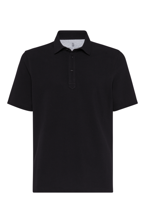 Black Designer Polo Shirts for Men: Short & Long Sleeves