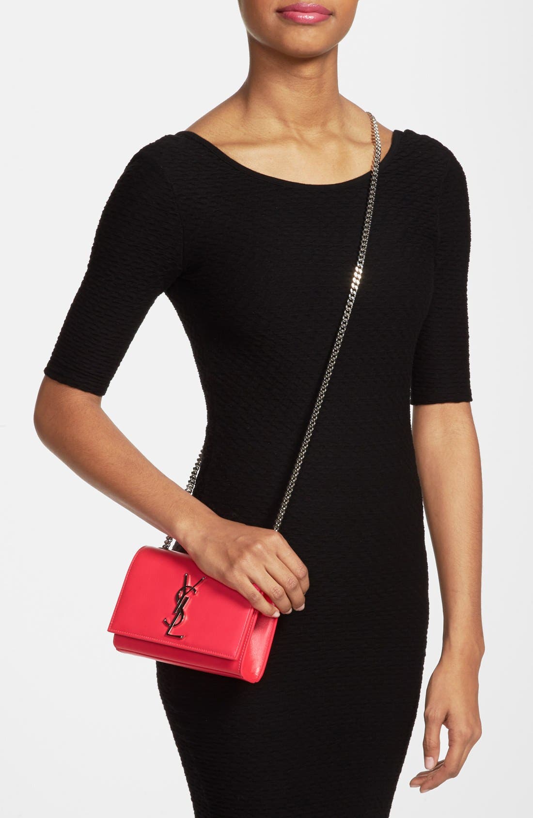 Saint Laurent 'Cassandre - Mini' Crossbody Bag, Alternate, color, 