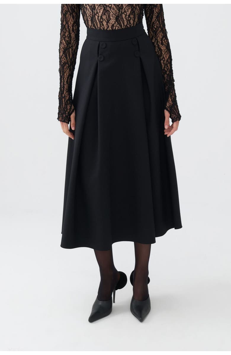 Nocturne Button Designed Midi Skirt, Main, color,