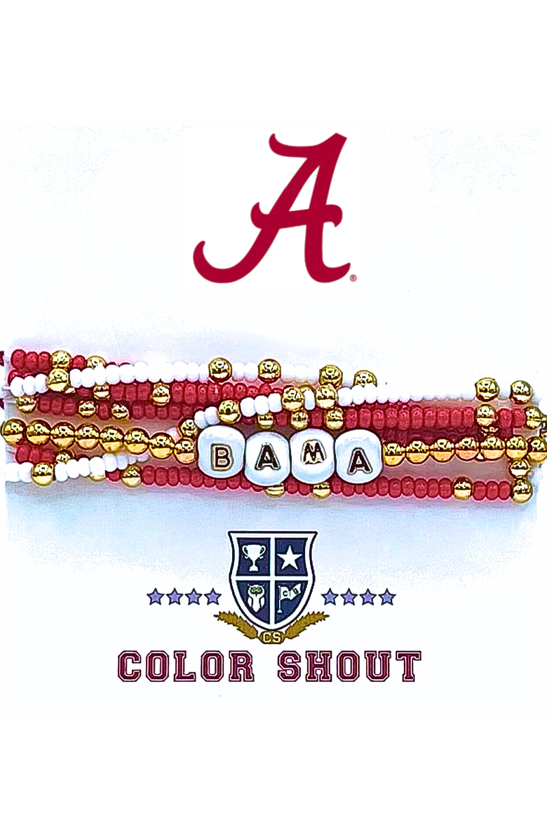 Color Shout Alabama Lucky 7 Bracelet Set, Main, color, Yellow Gold